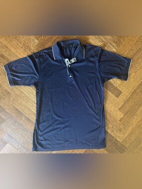 Bobby Jones Mens Small Navy Polo with patterned placket